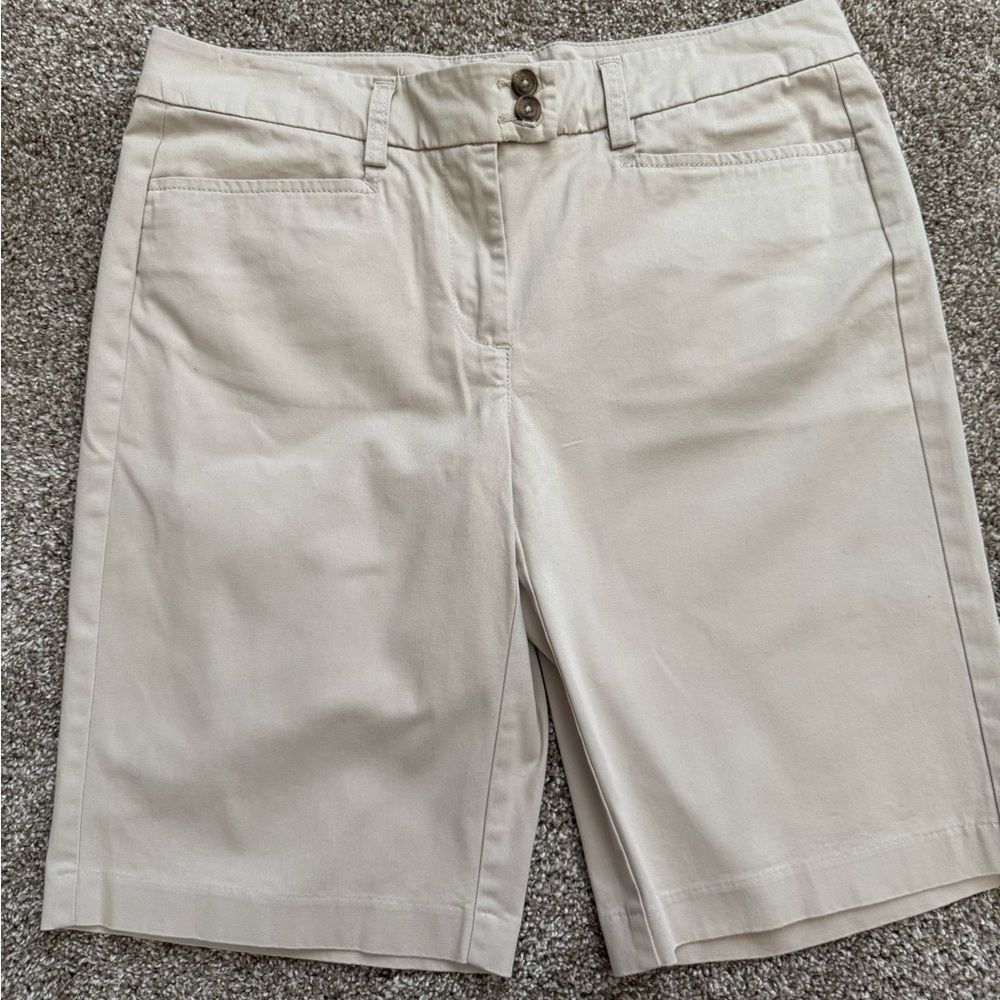 Tommy Hilfiger Tan Bermuda Shorts Classic Cotton Twill